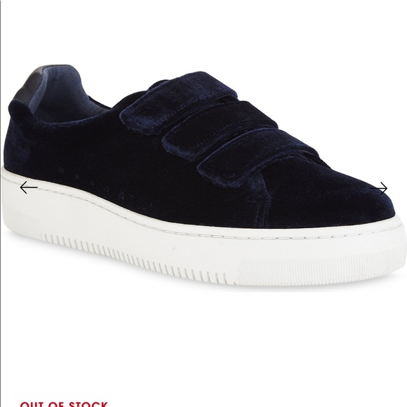 Blue velvet Velcro strap Sandro Paris Sneakers - Picture 5 of 8